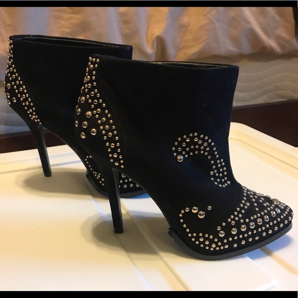 Zara Studded Suede Booties